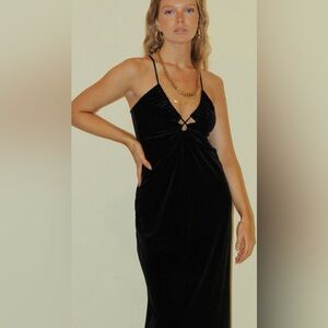 NWOT Only Hearts by Helena Stuart -  Vintage Lelia Gown Black Maxi Dress